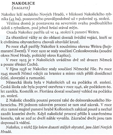 Text o Nakolicích z novější literatury