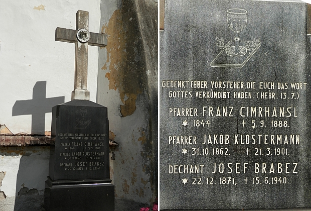 Hroby Klostermannových na hřbitově v Rejštejně