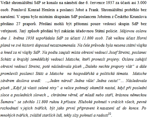 O jeho vystoupení v Horní Plané po boku Henleina a K.H. Franka, zmíněn je i Franz Matsche