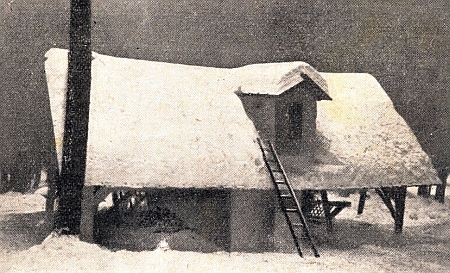 Krmelec na Boubíně v zimě na starém snímku