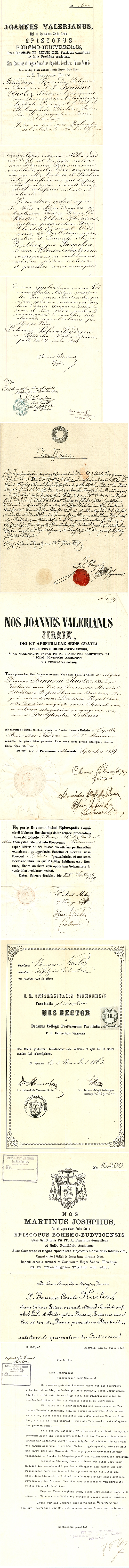 Výběr dalších písemností z jeho pozůstalosti v českobudějovickém archívu