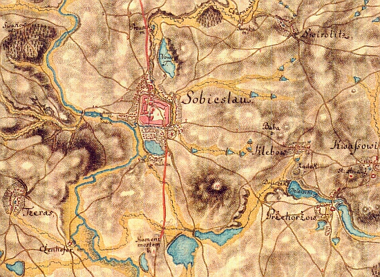 Josefská vojenská mapa z roku 1768 zachycuje jeho rodnou Soběslav s "Andělskými mlýny" (Engelsmühlen)