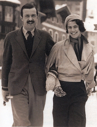 Henriette a Ferdinand Kinsky - vlevo na návštěvě u rodiny Waldsteinových na zámku Kozel