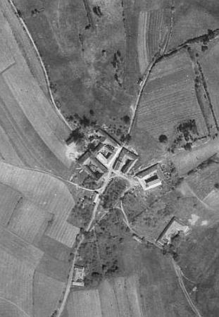 Kovářovice na leteckých snímcích z let 1947 a 2008