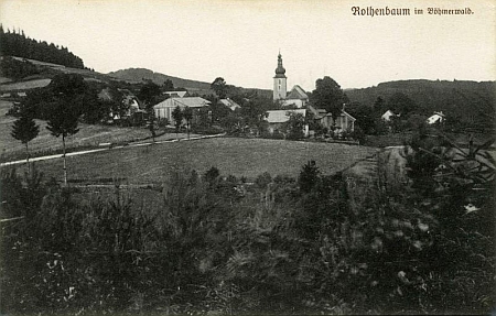 Červené Dřevo na staré pohlednici