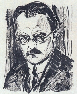 Jeho dva portréty Hanse Watzlika - z roku 1923, podepsaný i portrétovaným, a z roku 1927