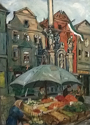 Olej s názvem "Marktplatz in Krummau" (1926) ze sbírek Ostdeutsche Galerie v Řezně je součástí expozice Sudetoněmeckého muzea v Mnichově