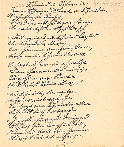 Rukopis jeho básně...