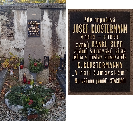Seppův náhrobek na hřbitově ve Stachách