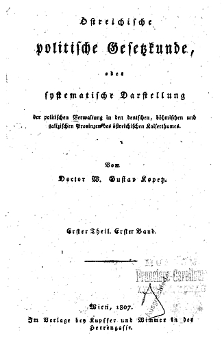 Titulní list jeho díla (1807)