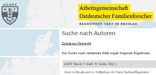 V rodopisném sborníku "Arbeitsgemeinschaft Ostdeutscher Familienforschung" věnoval Johannes Götz rodu Kornů v Kočově a Brodu nad Tichou (Bruck) význačný text