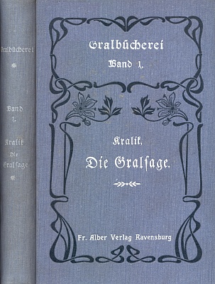 Vazba (1907) 1. svazku řady "Gralbücherei" s jeho bohatě komentovanou veršovanou ságou o svatém Grálu (1906, tedy rok předtím, založil Kralik sdružení "Gralbund" a časopis "Der Gral" /1906-1937/)