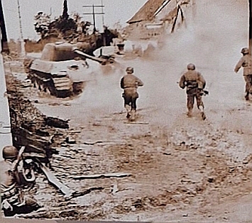 Vojáci US Army ve Zhůří v květnu 1945 - 5. května tu při bojích zemřelo 10 Američanů a 24 Němců