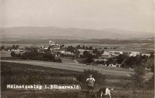 Stará pohlednice Malont dokazuje, že se německy psaly skutečně "im Böhmerwald"