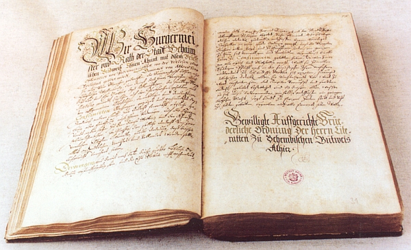 Řád literátského bratrstva českobudějovického z roku 1610 píše jméno města "Behaimisch Budweiß"