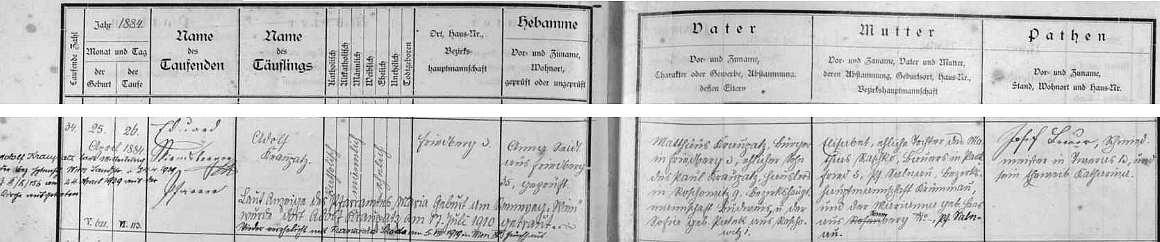 Z přípisů k záznamu o narození Adolfa Kraupatze ve frymburské matrice je patrno, že se dle zprávy farního úřadu "Maria Geburt am Rennweg" ve Vídni v červenci 1910 oženil a v srpnu 1919 také ve Vídni podruhé s Franziskou Skoda, v dubnu 1939 ve Vídni pak vystoupil z římskokatolické církve