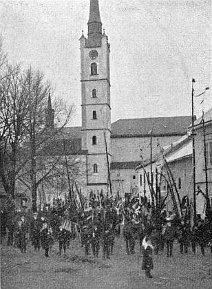 Květná neděle na starém snímku z jeho rodného Frymburku