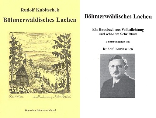 Obálka a titulní list (2003) Franzem Strunzem zpracovaného rukopisu Rudolfa Kubitscheka, který šťastně objevil roku 2001 v prachatickém okresním archívu