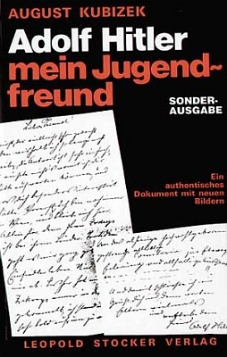 Obálka německého vydání (2002) v nakladatelství Leopold Stocker Verlag  s dopisem Hitlera příteli Kubizekovi