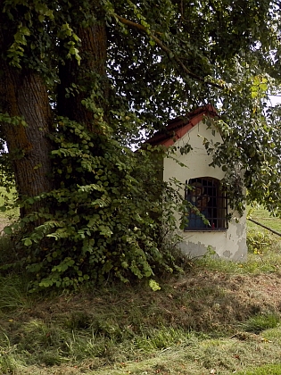 Výklenková kaple, kolem které chodila do želnavského kostela