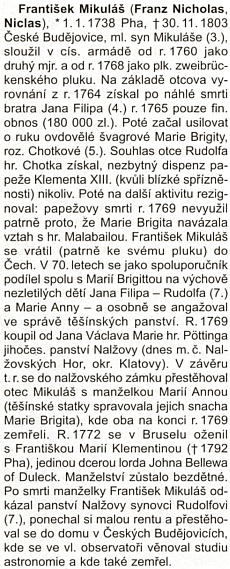 S Českými Budějovicemi a nebem nad nimi spojil sklonek života jeden z Taaffeů, který v roce 1769 Nalžovy zakoupil