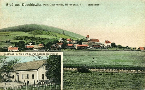Děpoltice na pohlednici z roku 1911