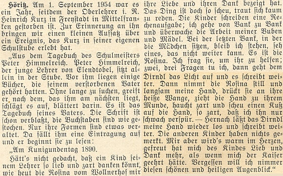 K prvému výročí Kurzova úmrtí přineslo vánoční číslo krajanského měsíčníku v roce 1954
drobný text z jeho pozůstalosti