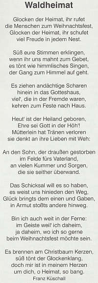 Tady otiskl ještě roku 2000 jeho vánoční báseň "Glocken der Heimat" krajanský měsíčník mylně pod názvem českobudějovického periodika, ve kterém se objevila už v roce 1928