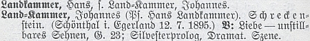 Jeho heslo ve slovníku sudetoněmeckých autorů, který vydal Friedrich Jaksch-Bodenreuth...