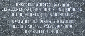 Lenorský památník padlých v první světové válce dnes (2015)