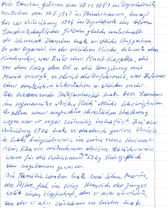 ... a vlastnoruční Tauscherův text o Lankusovi