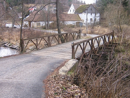 Mostek přes Malši v Ješkově (Jeschkesdorf)