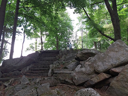 Schody ke Stifterovu pomníku na Dobrovodském vrchu nad Horní Planou