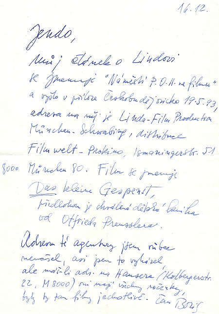 Dopis fimového historika Borise Jachnina (1932-2011) k mému dotazu na Lindu a jeho filmy