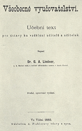 Titulní list české verze (1882) jeho práce "Allgemeine Unterrichtslehre " (1878)