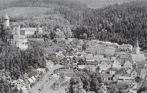 Rodný Rožmberk nad Vltavou na staré pohlednici...