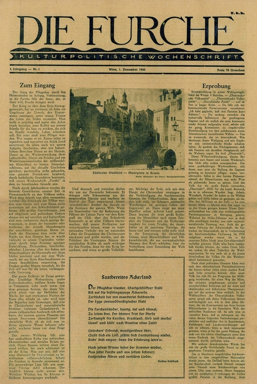 Rakouský katolický týdeník "Die Furche" (česky "brázda"), který redigoval od roku 1946 a v letech 1954-1975 byl jeho šéfredaktorem