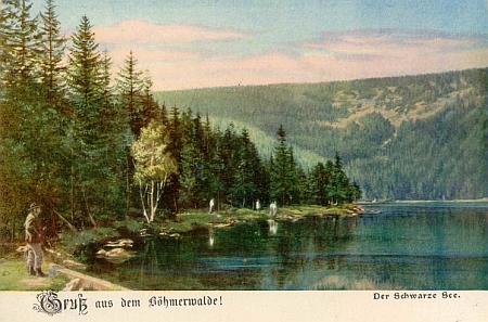 Černé jezero na starých pohlednicích