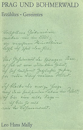 Obálka (1978) s rukopisem jeho básně Lesní báje knihy vydané nakladatelstvím Werkstattbuch v Murnau-Stocket