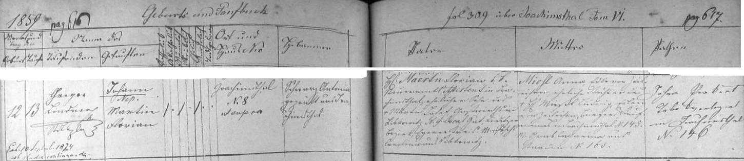 Narodil se podle jáchymovské křestní matriky dne 12. listopadu roku 1859 v Jáchymově (Joachimsthal) čp. 8 c.k. asistentovi zdejšího berního úřadu
Florianu Maertnovi (synu Josefa Märtna, hostinského v Libkovicích /Libkowitz/ čp. 9, statek Žlutice /Gut Luditz/, a Caroline, roz. Pöschlové rovněž z Libkovic), a jeho ženě Anně, roz. Miesl, Edle von Zeileisen (tento šlechtický přídomek je odvozen od označení bočního jáchymovského údolí, jímž dnes vede tamní ulice K Lanovce), dceři Ludwiga Mießla, šlechtice (Edler) von Zeileisen, měšťana a obchodníka v Jáchymově čp. 145, a Cathariny, roz. Grabové z Kadaně (Kaaden) čp. 163 - byl pak pokřtěn v jáchymovském kostele sv. Jáchyma a sv. Anny (jde jinak o prvý vůbec luteránský kostel v Čechách, postavený v letech 1534-1540 a vysvěcený na katolický chrám teprve roku 1624) na jméno Johann Nepomuk Martin Florian Maertn