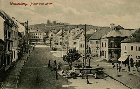 Vimperk na pohlednici Josefa Seidela z doby Matheislova narození