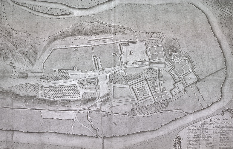 Matzův Geometrický plán kláštera Zlatá Koruna z roku 1787, objevený roku 2006 v českokrumlovském pracovišti Státního oblastního archivu Třeboň (viz i Hanns Pfeiffer)