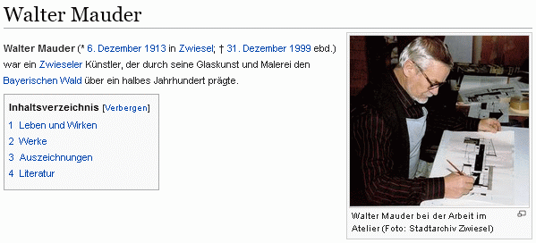 Stránky RegioWiki s textem o jeho životě a díle i s odkazem na knihu Fritze Pfaffla z roku 2002 (klikněte na náhled)