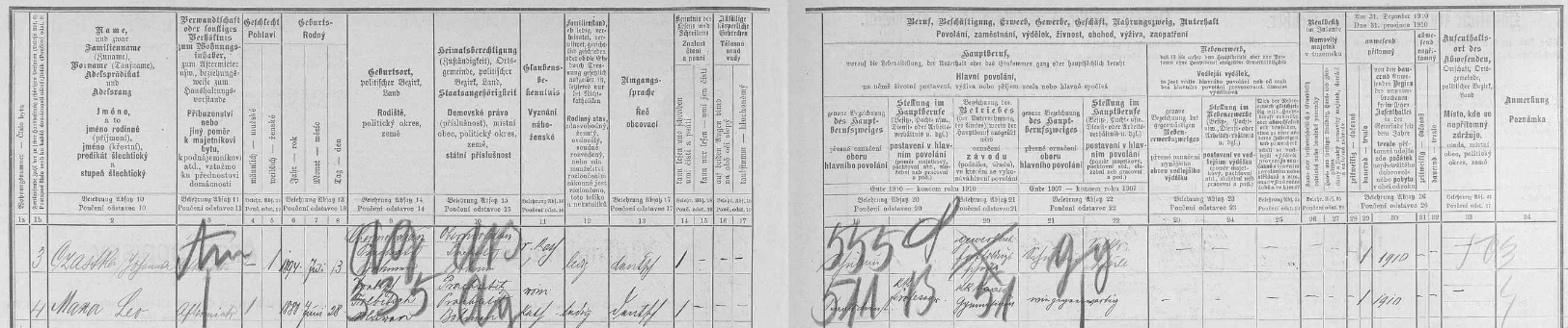 Na archu sčítání lidu z roku 1910 vidíme, že v prachatické Neumannově ulici (Neumanngasse) čp. 149 bydlil tehdy s Johannou Czastkaovou z Horní Vltavice, sestrou Mily Czastkaové (zastoupené i samostatně na webových stranách Kohoutího kříže), provdanou 27. prosince 1924 tady v Prachaticích za Johanna Ernsta Doleische (jako Johann Dolejsch je i on samostatně zastoupen na webových stranách Kohoutího kříže)