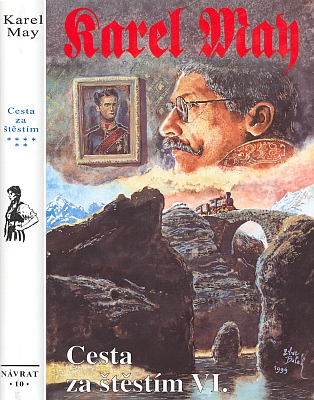 Obálka (1999) jednoho z dílů Mayova románu "ze života Ludwiga II." vydaného v Brněnakladatelstvím Návrat a začátek kapitoly, svědčící neklamně o místě děje