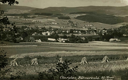 Horní Planá na jeho pohlednici z roku 1940