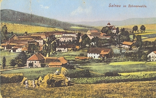 Rodná Želnava na pohlednici Josefa Seidela z roku 1911