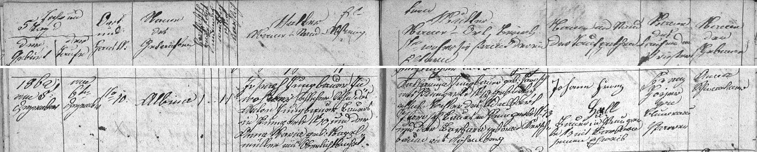 Záznam kunžvartské křestní matriky o narození jeho matky Albiny 5. prosince roku 1862 v Řasnici (Pumperle) čp. 10 - hned následující řádek svědčí jako vícero dalších o tom, že dívčí jméno Albina tu bylo velice
oblíbené