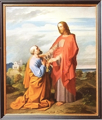 Olejomalba Josefa Führicha, malíře zmiňovaného v Mellově textu, má název "Předání klíče Petrovi" a je jedním z exponátů Sudetoněmeckého muzea v Mnichově
