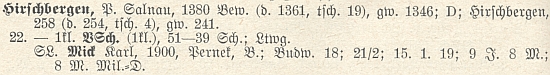 Záznam s jeho jménem v seznamu německého učitelstva v Čechách z roku 1928